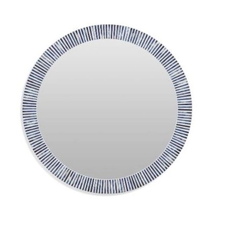 BASSETT MIROR CO INC Bassett Mirror M4395EC 36 in. Round Radial Bone Wall Mirror; Bone M4395EC